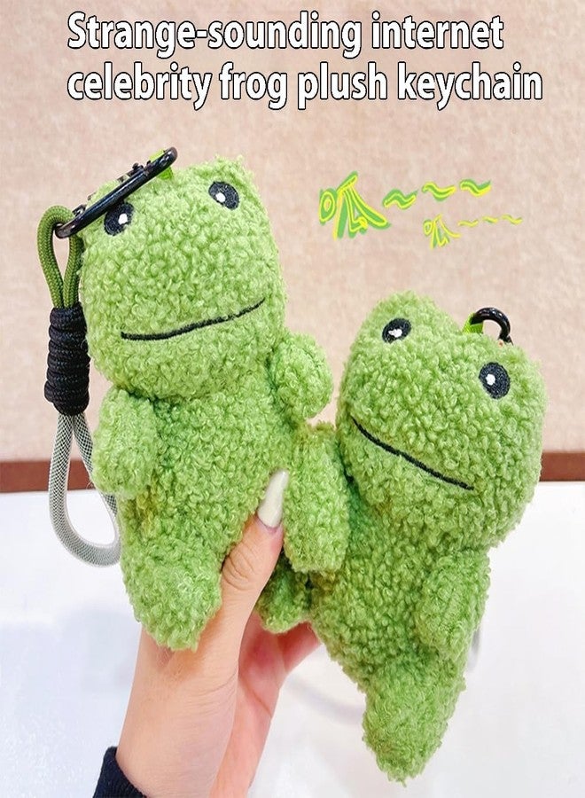 Zitokin Squeaky Frog Bag Charm for Backpacks, 4.6” Inch Stress-Relieving Frog Plush Keychain Wristlet Cute Bag Accessories Gift - Image 2